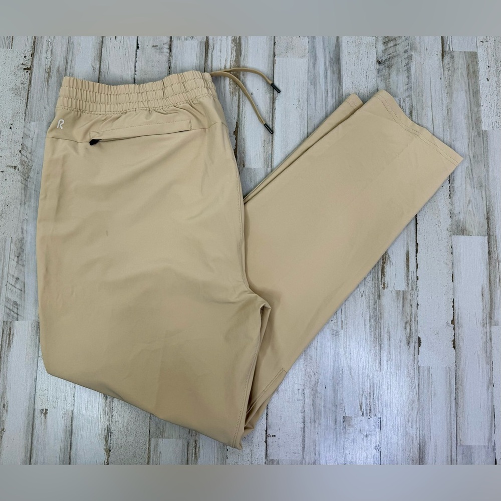 Right Of Way Jogger Pants Mens XL Beige Drawstring Casual Stretch